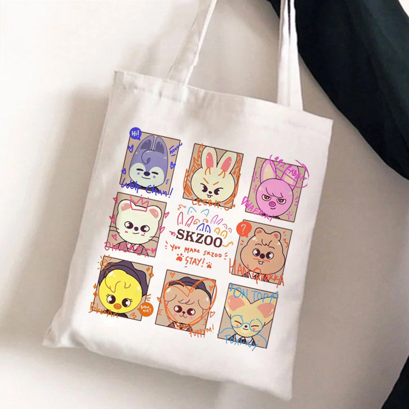 Cute Cartoon Canvas Tutor Lunch Bag