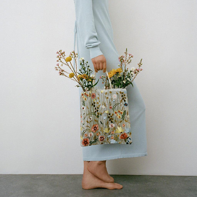Hand Embroidered Flower Shoulder Bag Hand Lace