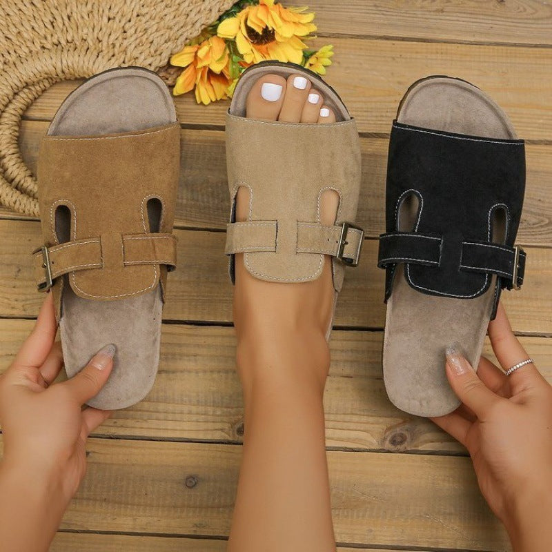 Plus Size Suede Belt Buckle Women's Shoes Platform