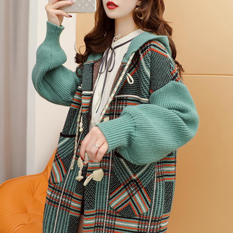 Mellemlang Løs Og Afslappet Ekstra Tyk Sweater Cardigan Til Kvinder
