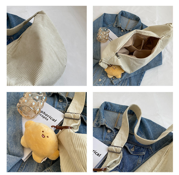 Large Capacity Corduroy Messenger Bag
