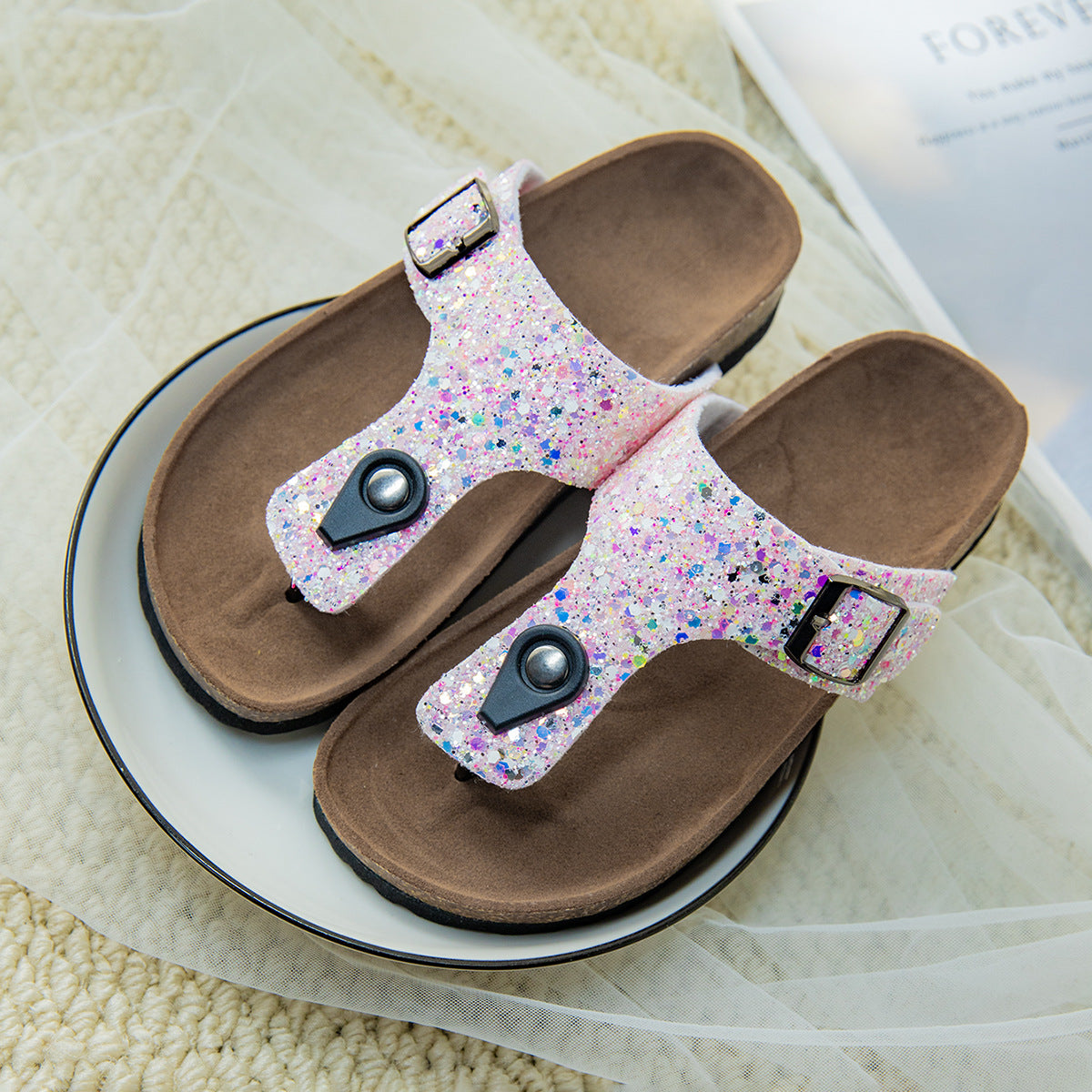 Cork Flip-flops Couples Shoes Beach Outdoor Slippers