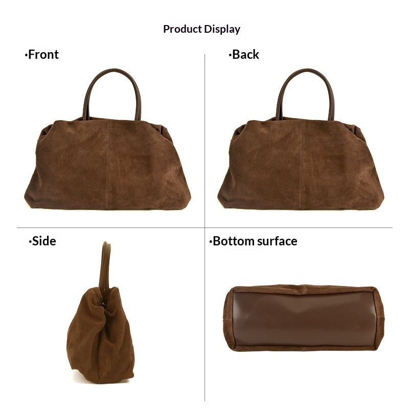 Matte Cowhide Premium Retro-style Commuter Tote Bag
