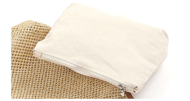 Vest Fishnet Bag Literary Straw Shoulder Bag