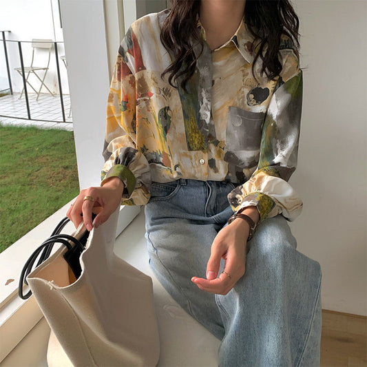 Women's Design Sense Of Flower Long Sleeve Shirt