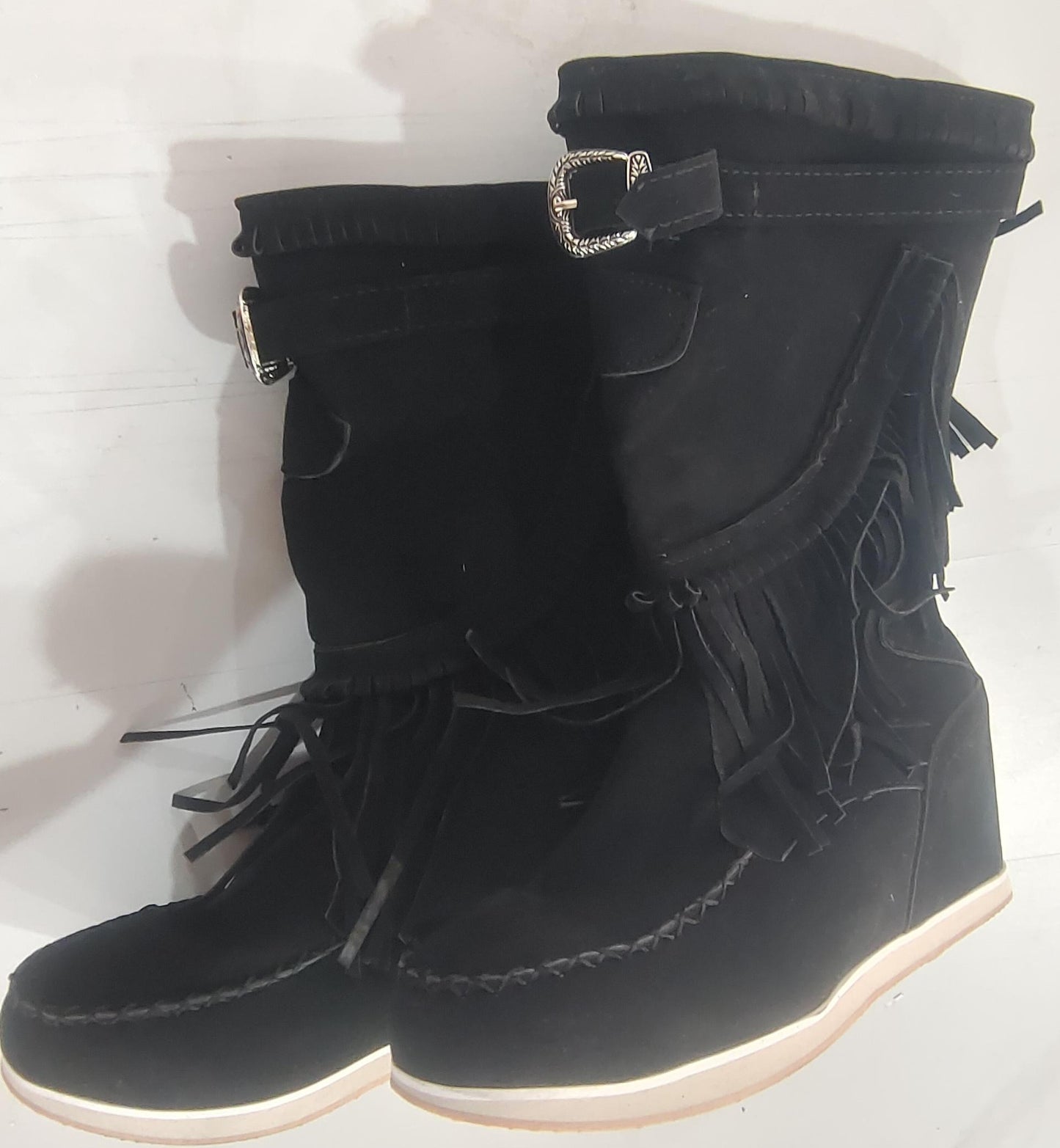 Women's Casual Fringed All-match Mid-tube Boots