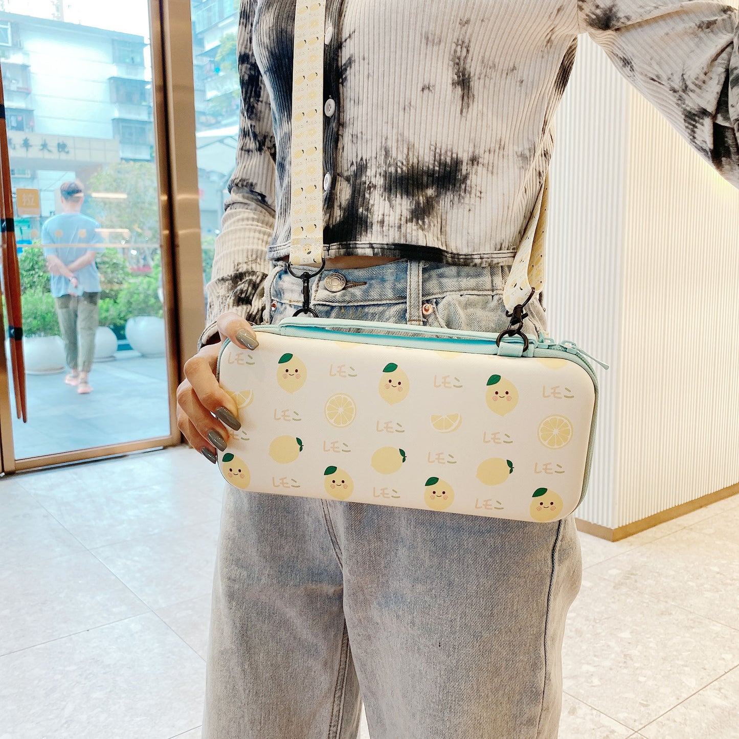 Cartoon Fruit Messenger Game Console Crossbody Lanyard Storage Bag