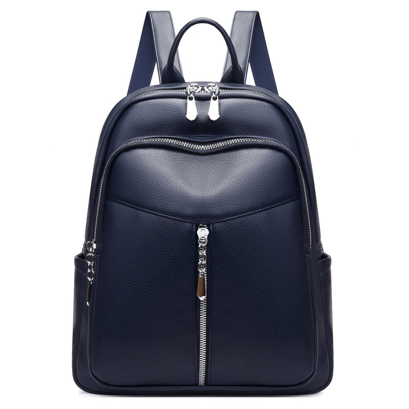Women's Backpack Pure Color PU Leather Simple Everything Casual