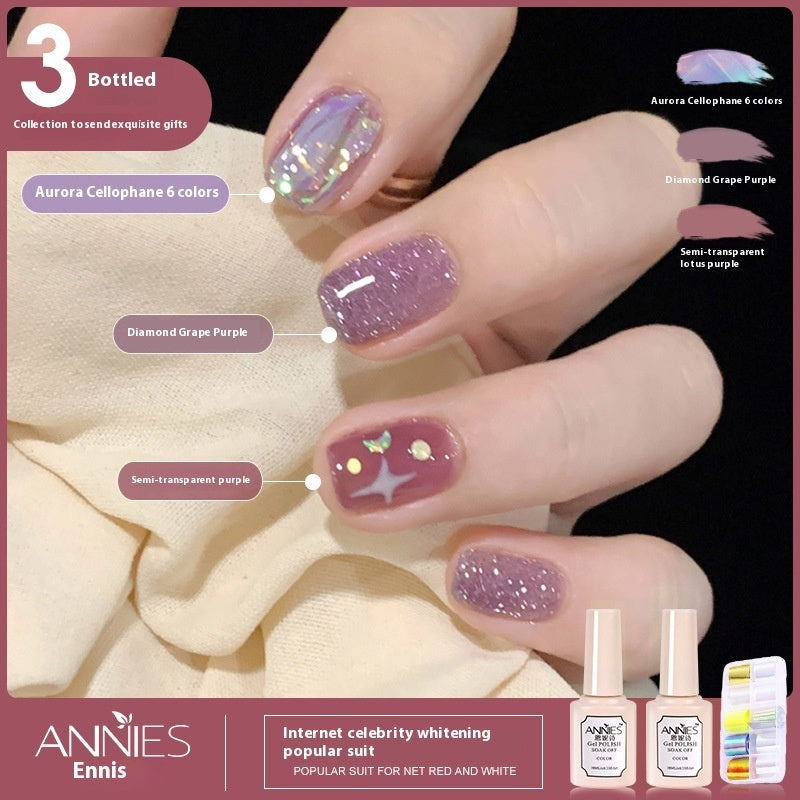 Women's Three-color New Ice Jelly Nude Color Gel Nail Polish Suit
