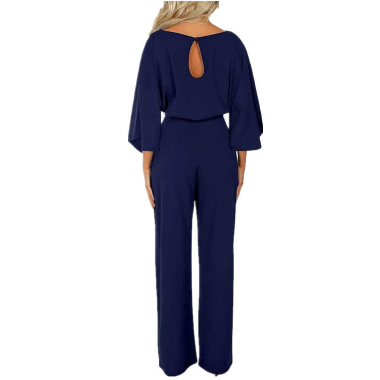Fall Winter Fashion Batwing Long Sleeve Lace-up Women's One-piece