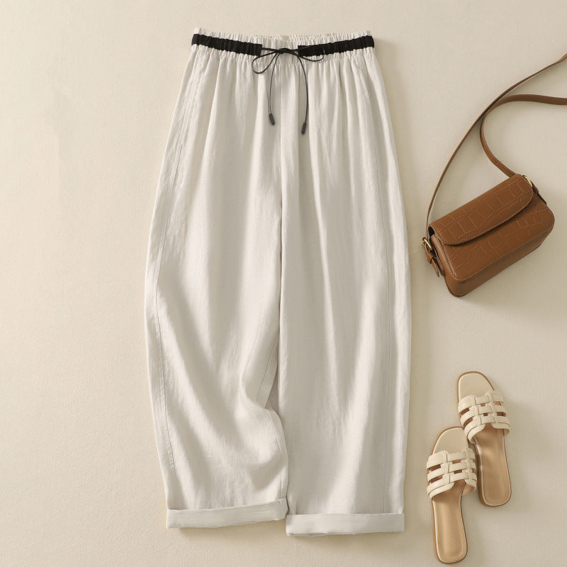 Summer New Korean-Style Relaxed Plus-Size Womens Pants