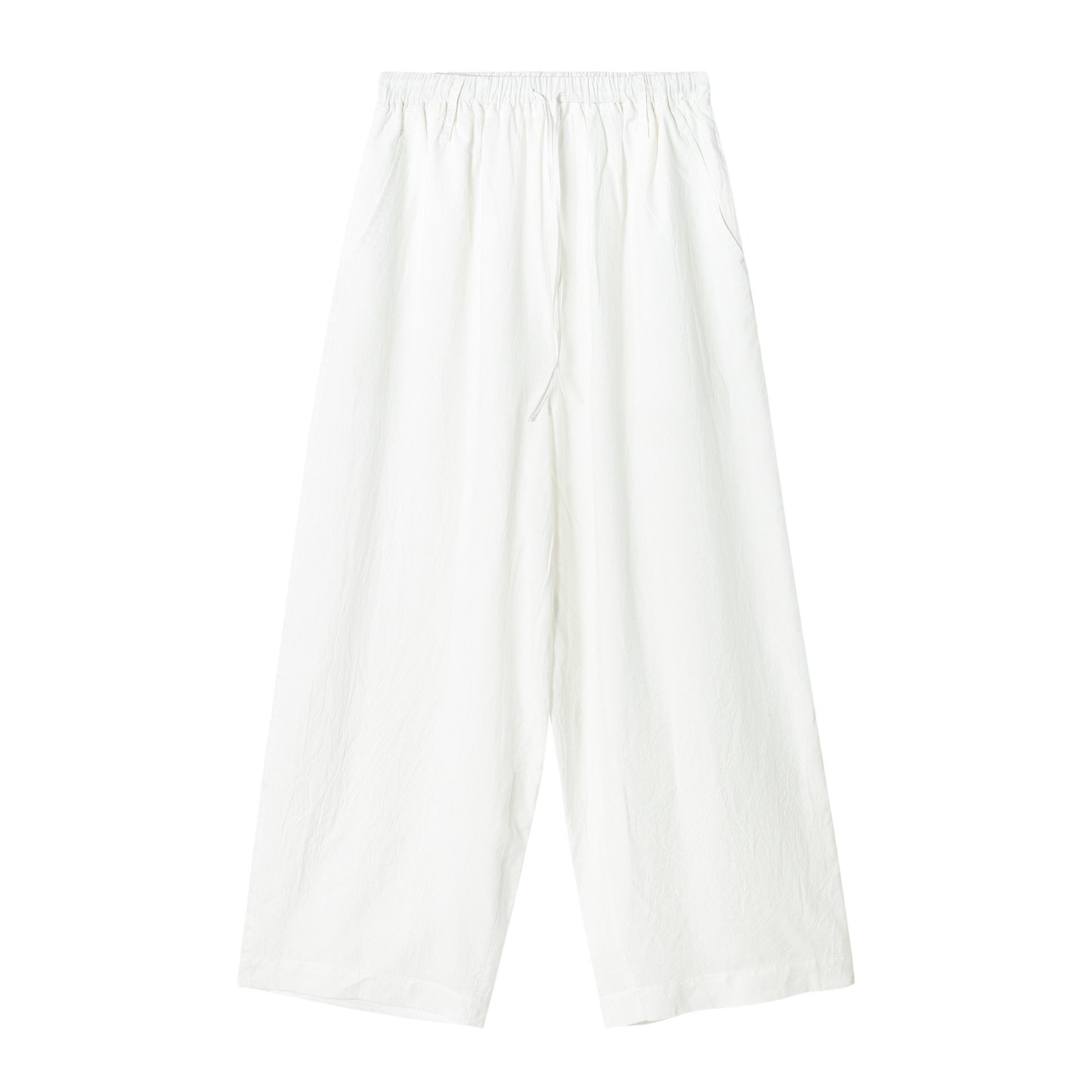 Design Elastic Waist Stone Washed Tencel Matte Casual Trousers