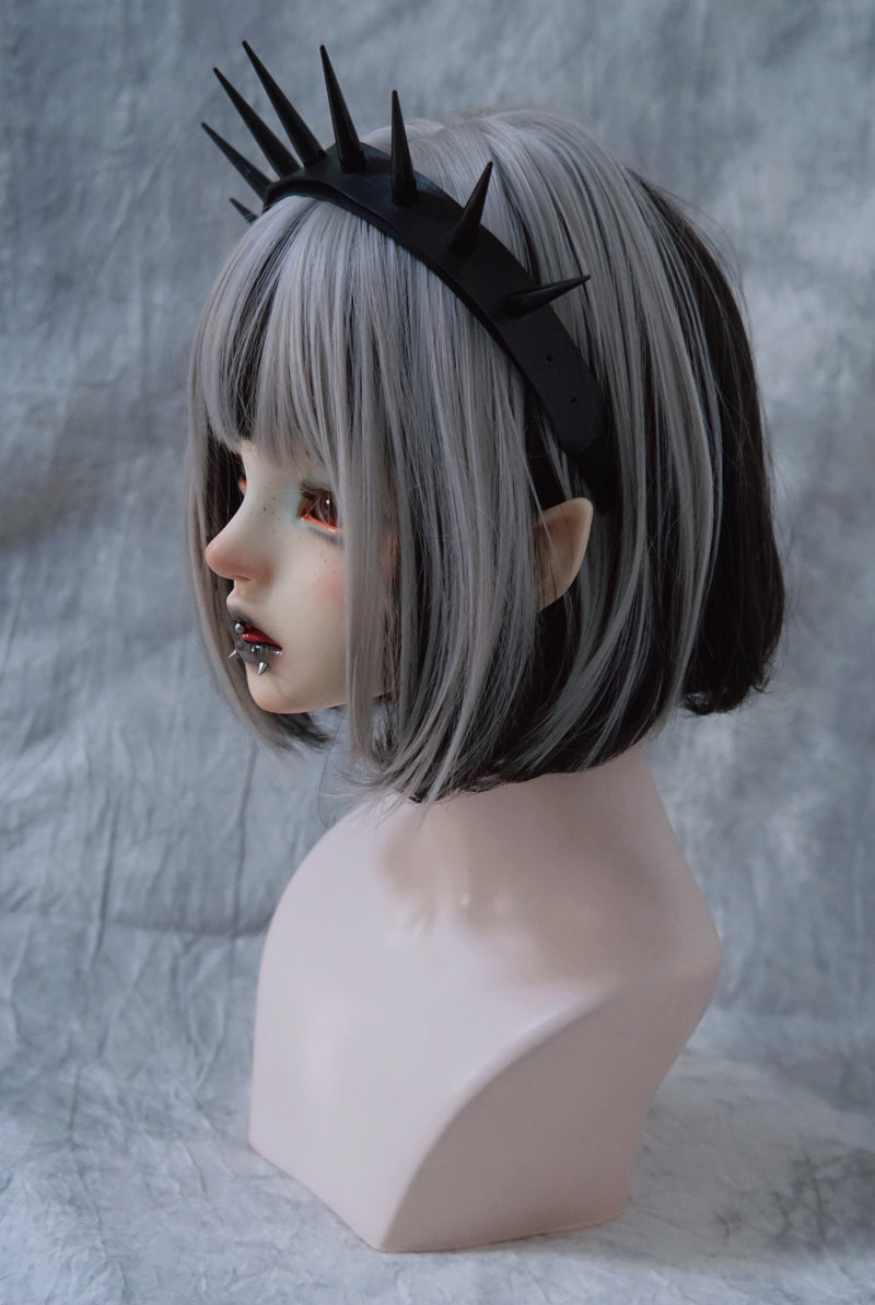 Dark Punk Handmade Imitation Leather Exaggerated Rivet Headband