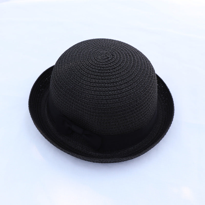 Women's New European And American Woven Bow Straw Hat