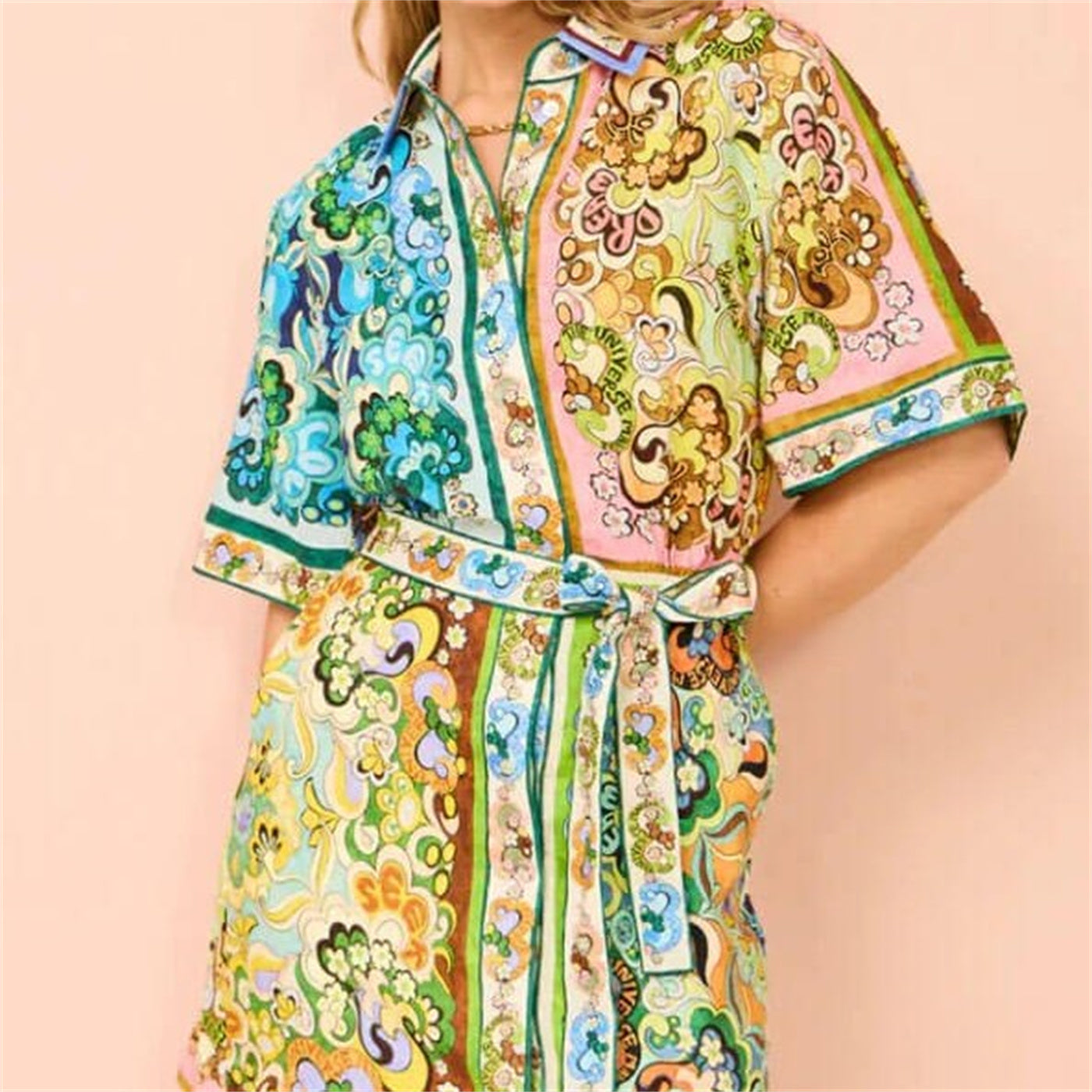 Special Satin Printed Mini Dress