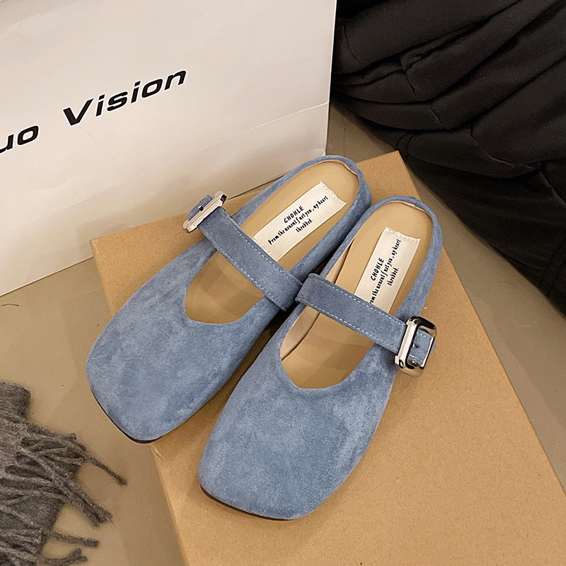 Women's Flat Beautiful Closed Toe Half Slippers