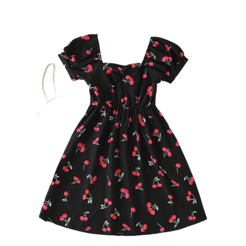 New Summer Womens Fashionable Printed V Neck Dress