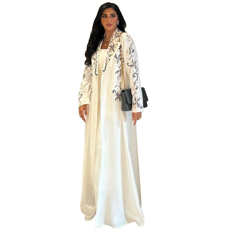 Elaborately Crafted Long Coat With Exquisite Floral Embroidery