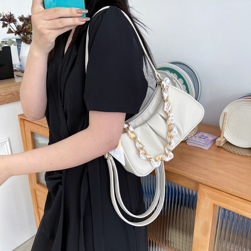 Bag Western Style Folds Shoulder Bag Net Red Chain Handbag
