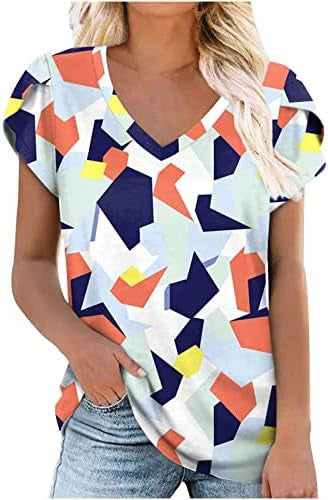 Milk Silk Abstract Character Positioning Printed V-neck