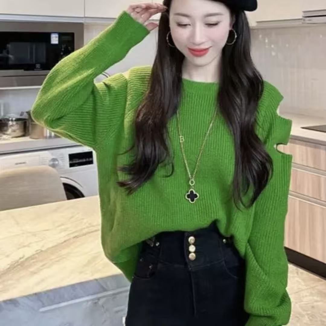 Solid Color Age-reducing Versatile Loose Sweater