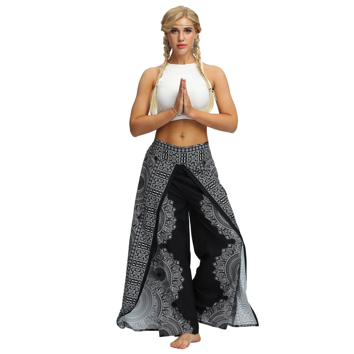 Digital Printing Women's Breathable And Comfortable Straight-leg Pants