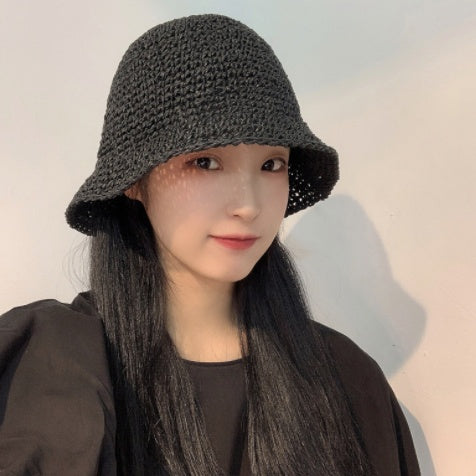 Women's Foldable Hand Woven Bucket  Hat