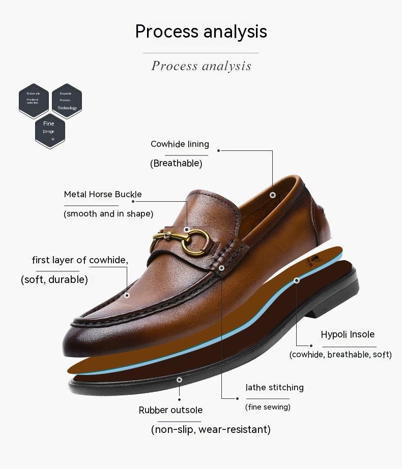 Business Casual Første Lag Ko Skind Blød Bund Dovne Herresko