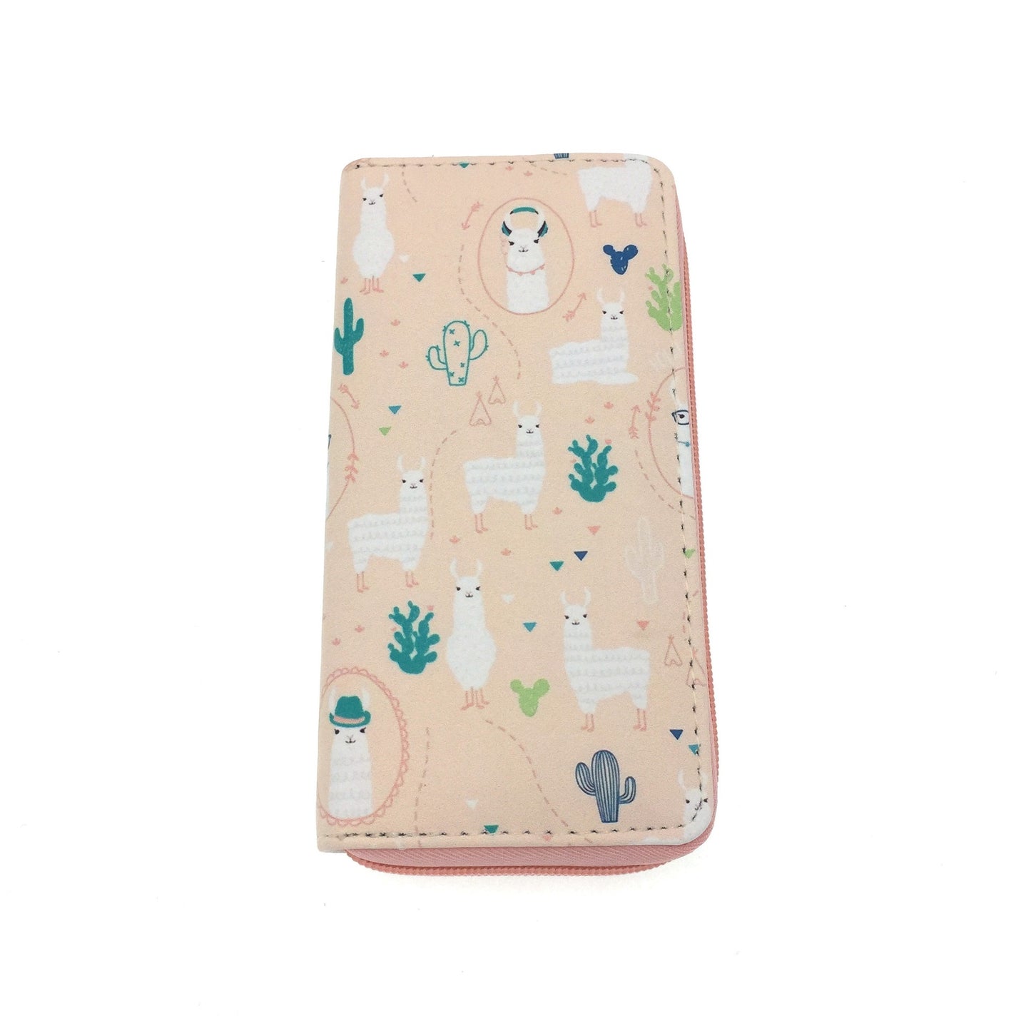 European And American Style Cactus Alpaca PU Wallet Women Student Long Zipper Bag