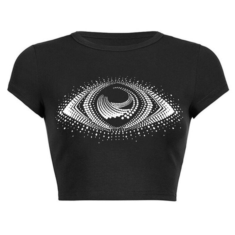 Letter-printed Crew-neck Pullover With Short Sleeves