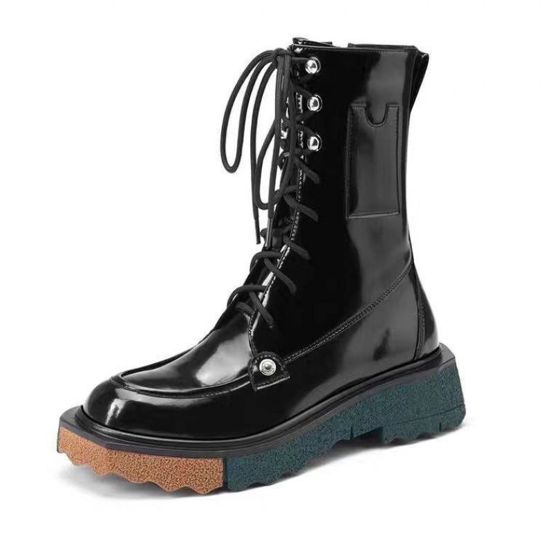 Women's Color Matching Platform Retro Martin Boots