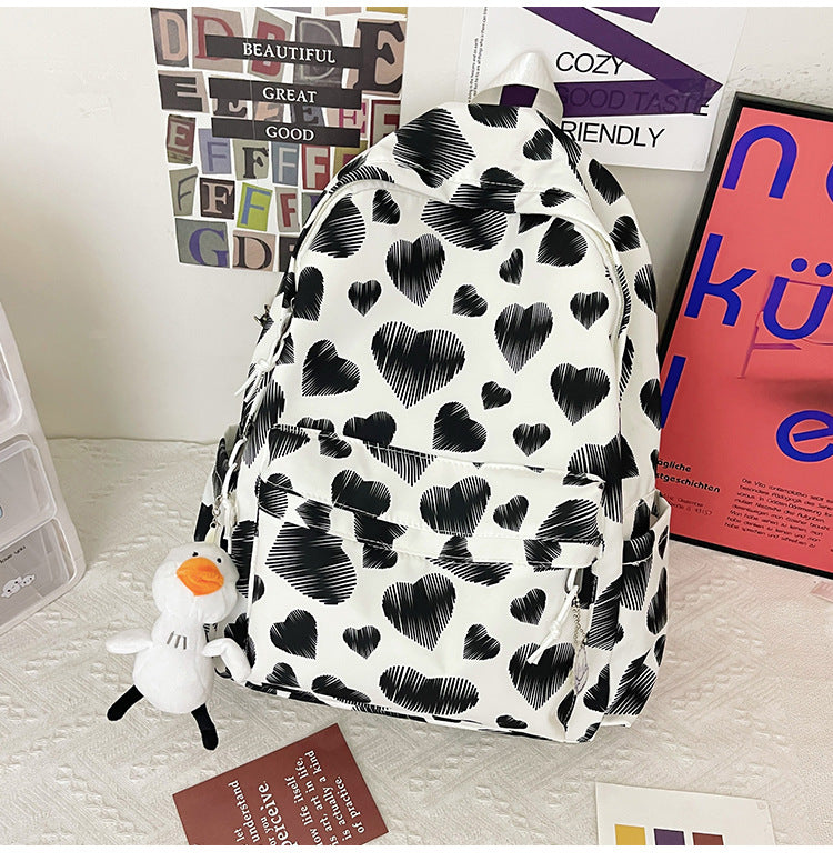 Korean Style Sweet Love Backpack Women's Large Capacity Lightweight