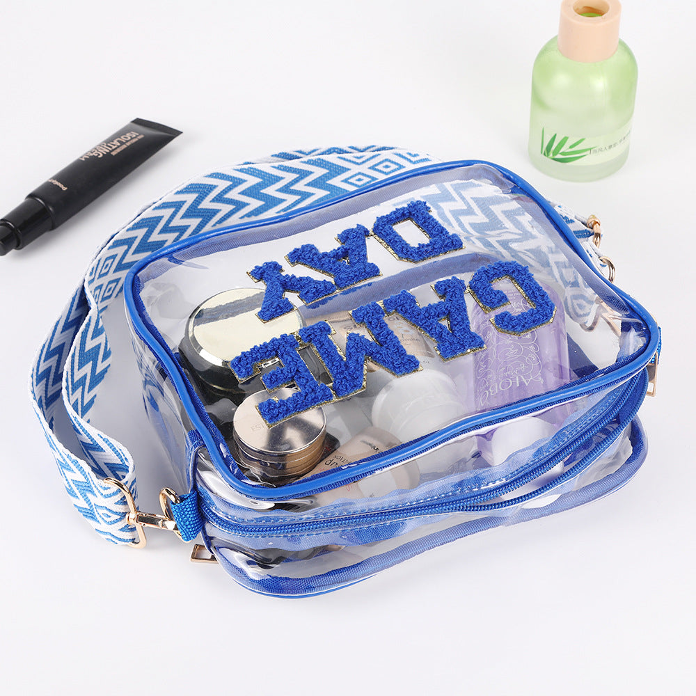 Gennemsigtig PVC Crossbody-broderibrev Skuldertaske Lille Firkantet