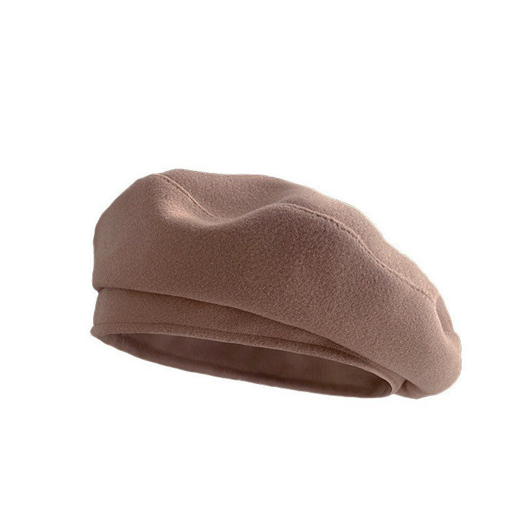 Solid Wool Beret For Women's Fashion