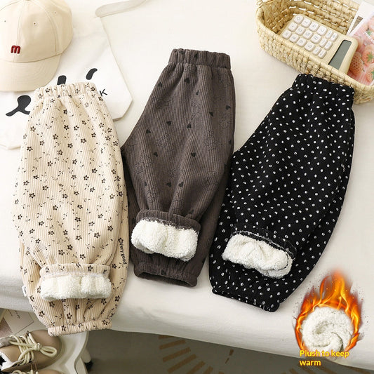 Children's Fleece-lined Warm Thickened Sweatpants
