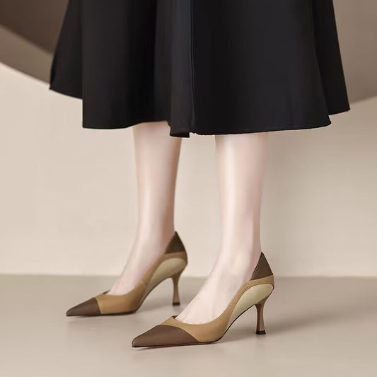 Fashion Temperament Simple Fine Heel Small Leather Shoes