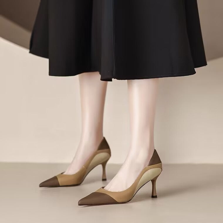 Fashion Temperament Simple Fine Heel Small Leather Shoes