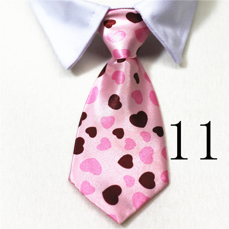 Cat And Dog Pet Fake Tie Solid Color Stripes
