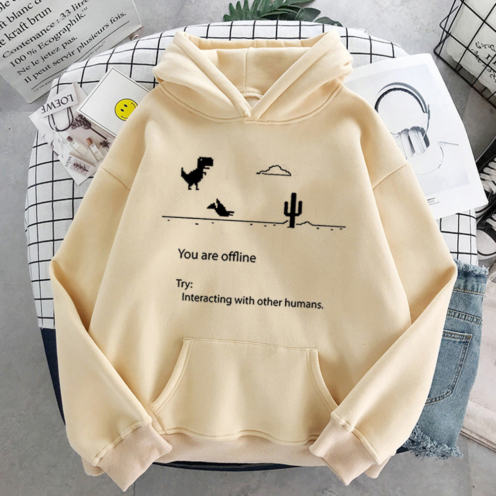 Dame Retro Dinosaur Mode Casual Sweater