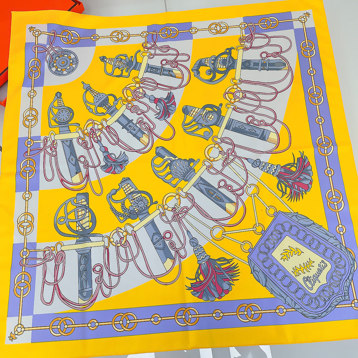 Handmade Hemming Twill Silk Printed Shawl