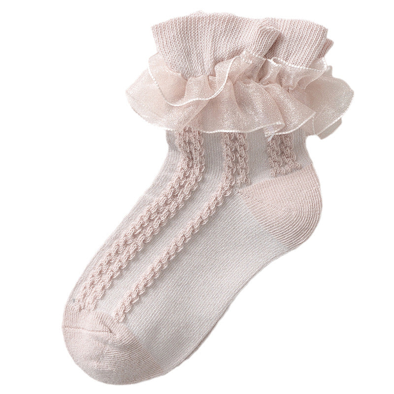 Spring And Autumn Thin Winter Girl Princess White Dance Dance Baby Socks