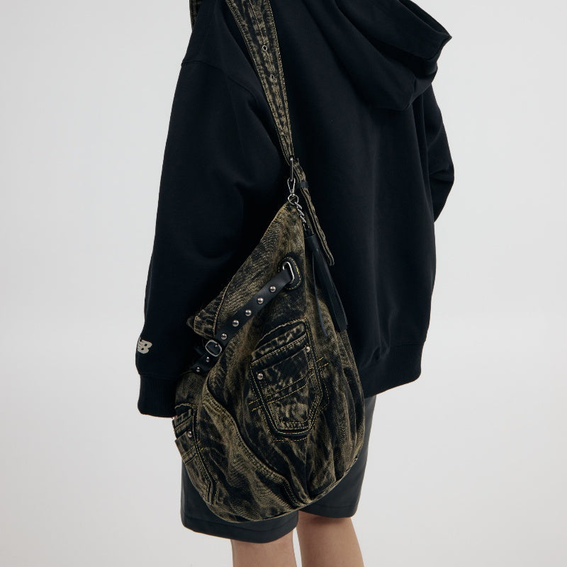 Denim Tassel 'wacky Washed Punk Bag