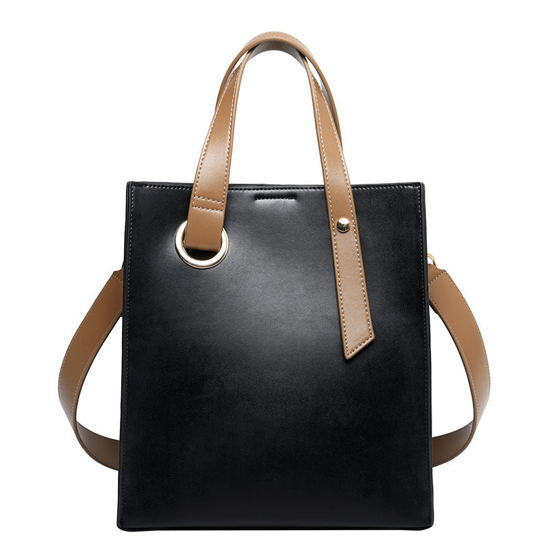 Casual Simple Portable Texture Wide Shoulder Strap Shoulder Bag