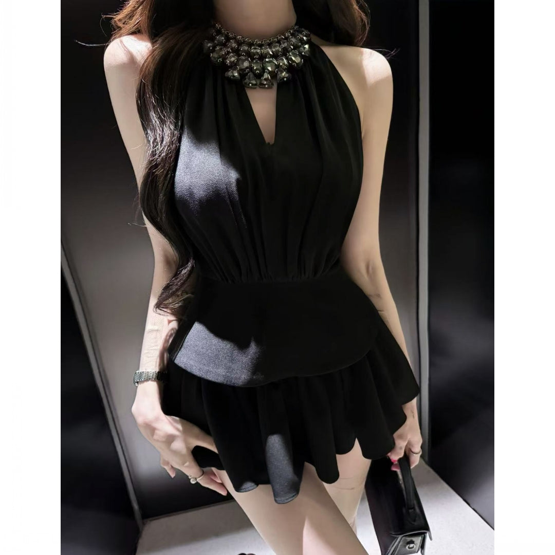 Fashion Halter Coat Skirt Two-piece Suit