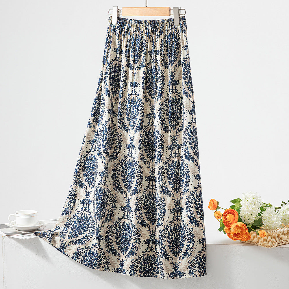 Women's Loose Sweet Cotton Silk Skirt