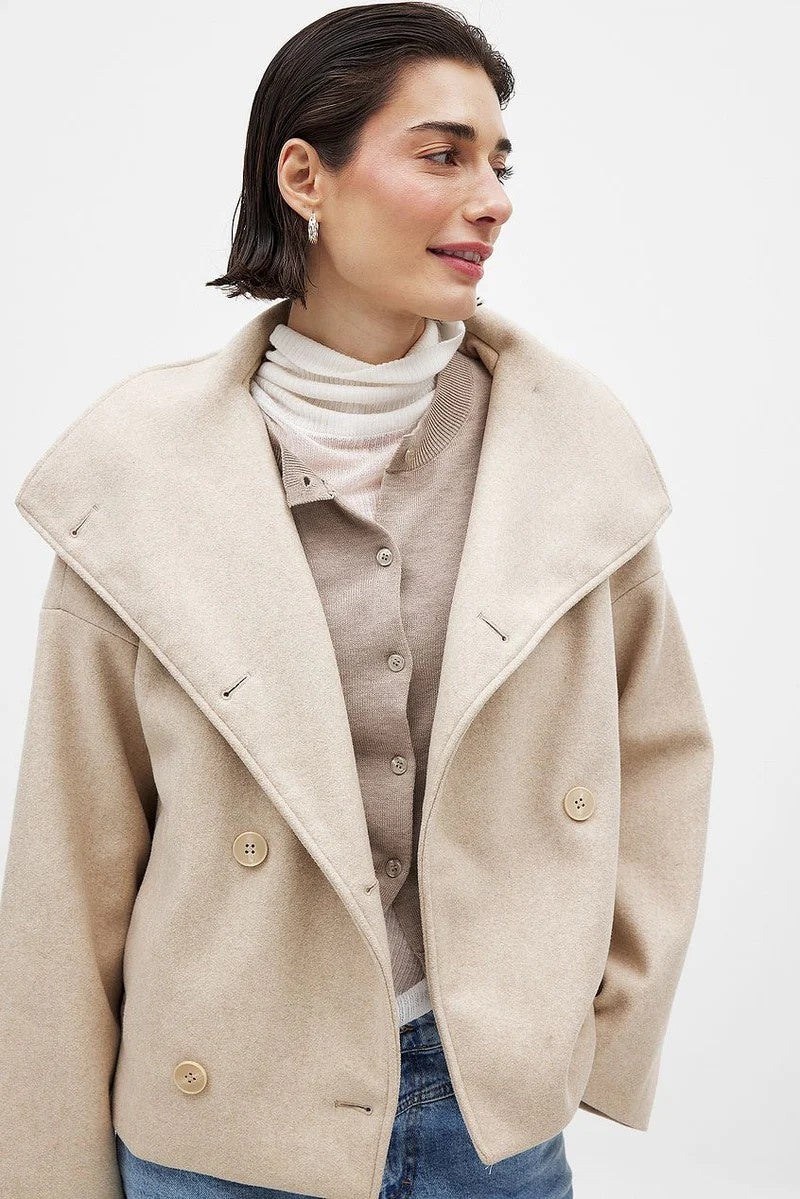 New Cross Border E  Commerce European & American Women's Fall  Winter High End Stylish Short Double  Faced Wool Blazer