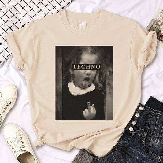 Enkel afslappet T-shirt til kvinder med print