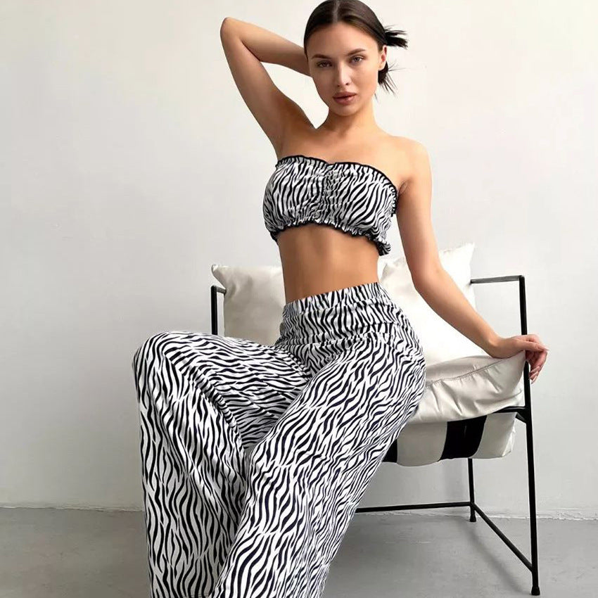 New Style Tube Top Short And Pants Loungewear