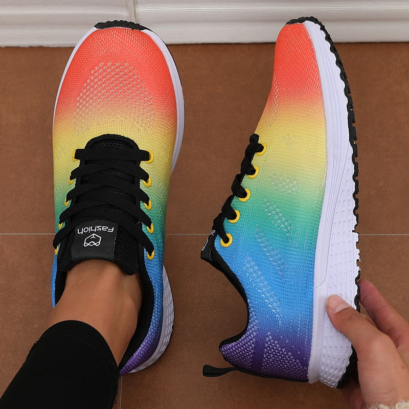 Plus Size Spring And Autumn Sneakers Women's Fly-kit Mesh Women's Shoes