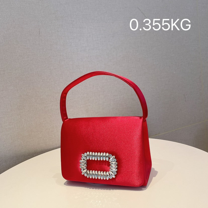 Rhinestone Chain Nylon One-shoulder Hand Messenger Bag